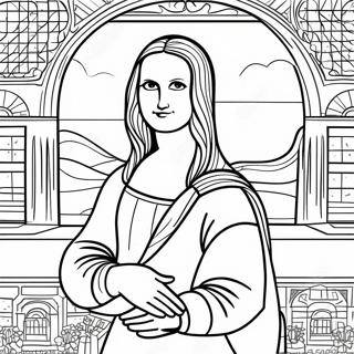 Mona Lisa Páginas Para Colorear