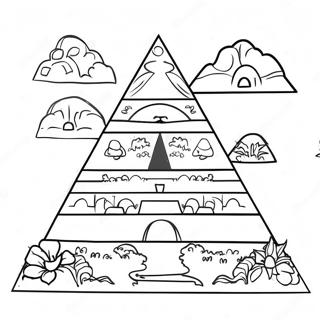 Pagina Para Colorear De Una Escena Colorida De Piramides 4301-3469