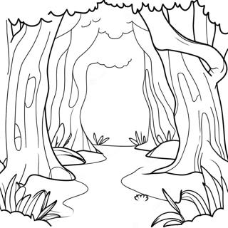 Pagina Para Colorear De Un Bosque Encantado Magico 4311-3477