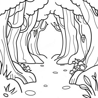 Pagina Para Colorear De Un Bosque Encantado Magico 4311-3480