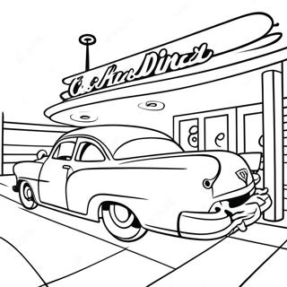 Pagina Para Colorear Diner Retro De Los Anos 50 43123-35897