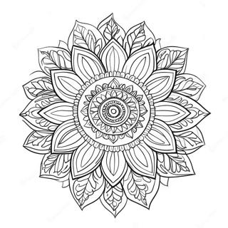 Pagina Para Colorear De Mandala De Girasol Bohemio 43162-35935