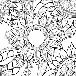 Girasol Bohemio Para Adultos Páginas Para Colorear