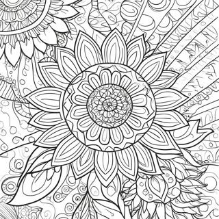 Pagina Para Colorear De Diseno Intrincado De Girasol Bohemio 43163-35928