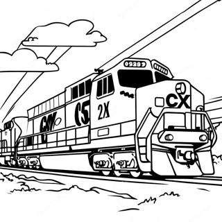 Pagina Para Colorear De Tren De Carga Csx Colorido 43173-35938