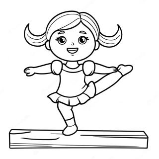 Pagina Para Colorear De Muneca American Girl De Gimnasia Equilibrandose En Una Viga 43193-35953