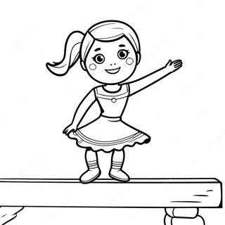 Pagina Para Colorear De Muneca American Girl De Gimnasia Equilibrandose En Una Viga 43193-35954