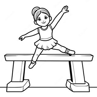 Pagina Para Colorear De Muneca American Girl De Gimnasia Equilibrandose En Una Viga 43193-35955