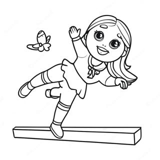 Pagina Para Colorear De Muneca American Girl De Gimnasia Equilibrandose En Una Viga 43193-35956