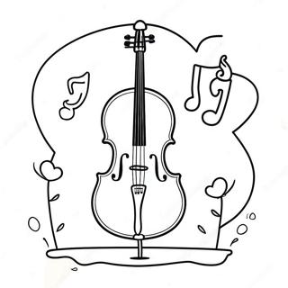 Pagina Para Colorear De Un Violonchelo Lindos Con Una Sonrisa 43253-35999
