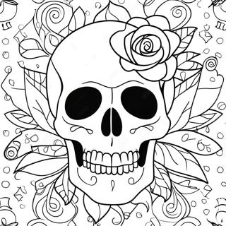 Pagina Para Colorear De Calavera De Rosa 4340-3497