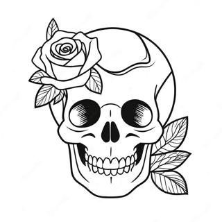 Pagina Para Colorear De Calavera De Rosa 4340-3498