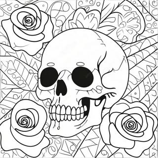 Pagina Para Colorear De Calavera De Rosa 4340-3499