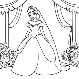 Pagina Para Colorear De Boda De Princesa Disney Encantadora 43563-36249