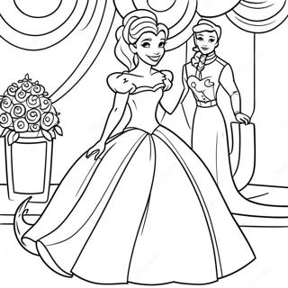 Pagina Para Colorear De Boda De Princesa Disney Encantadora 43563-36250