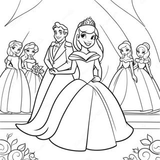 Pagina Para Colorear De Boda De Princesa Disney Encantadora 43563-36251