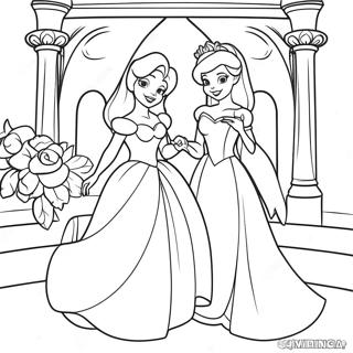 Pagina Para Colorear De Boda De Princesa Disney Encantadora 43563-36252