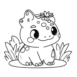 Pagina Para Colorear De Bulbasaur Lindo En Un Jardin 4361-3518