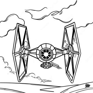 Pagina Para Colorear De Tie Fighter Clasico En Batalla 43633-36314