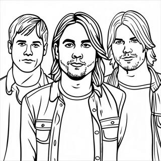 Pagina Para Colorear De Los Miembros De La Banda Nirvana 43753-36406