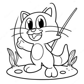 Pagina Para Colorear De Big The Cat En Una Aventura De Pesca 43983-36577