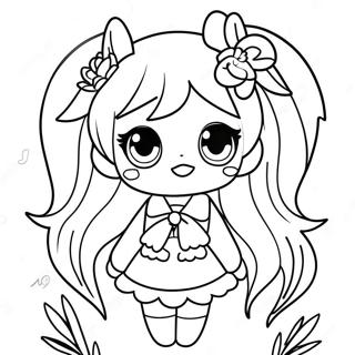 Pagina Para Colorear De Miku Linda Con Flores 4401-3549