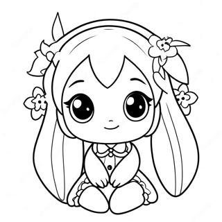 Pagina Para Colorear De Miku Linda Con Flores 4401-3551