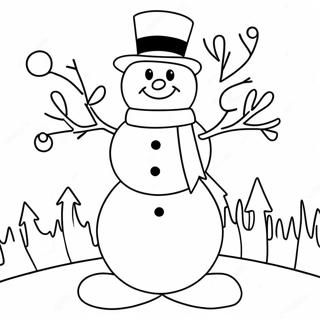 Pagina Para Colorear De Frosty El Muneco De Nieve Alegre 44033-36625