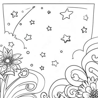 Pagina Para Colorear Del Cielo Nocturno Con Estrellas Brillantes 44093-36677