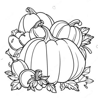 Pagina Para Colorear De Cornucopia Festiva Con Calabazas 44153-36726