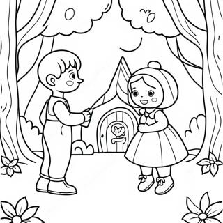 Pagina Para Colorear De Hansel Y Gretel En El Bosque 44203-36765