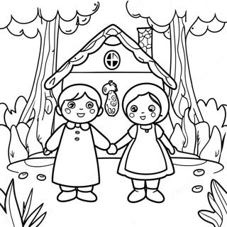 Pagina Para Colorear De Hansel Y Gretel En El Bosque 44203-36767