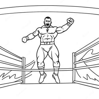 Pagina Para Colorear De Un Luchador De Wwe Saltando Sobre Un Oponente 4421-3565