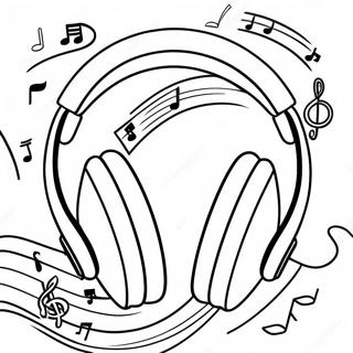 Pagina Para Colorear De Auriculares Coloridos Con Notas Musicales 44223-36783