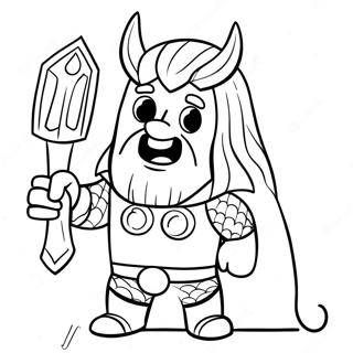 Pagina Para Colorear De Thor Con Martillo 44563-37049