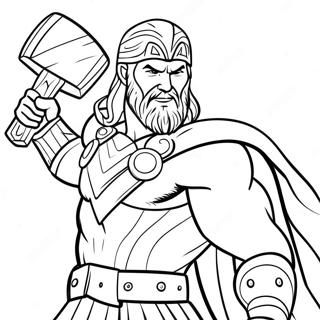 Pagina Para Colorear De Thor Con Martillo 44563-37052