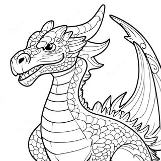 Pagina Para Colorear De Un Dragon Ardiente Que Respira Llamas 4472-3599