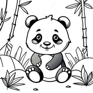 Pagina Para Colorear De Un Panda Lindo Entre Bambu 44783-37225