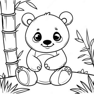 Pagina Para Colorear De Un Panda Lindo Entre Bambu 44783-37227