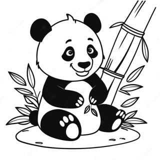 Pagina Para Colorear De Un Panda Lindo Entre Bambu 44783-37228