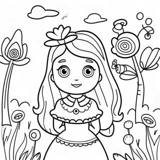 Pagina Para Colorear Del Jardin De Flores De Alicia En El Pais De Las Maravillas 44793-37239