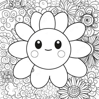 Pagina Para Colorear De Flores Coloridas De Takashi Murakami 44823-37259