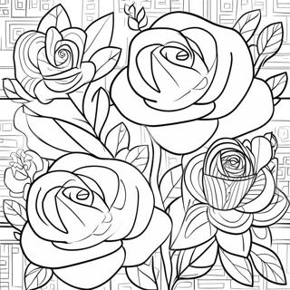 Contorno De Rosas Páginas Para Colorear