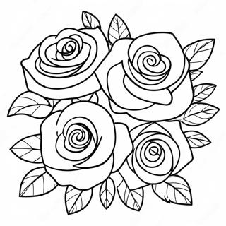 Pagina Para Colorear De Hermoso Ramo De Rosas 44953-37364