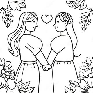 Pagina Para Colorear De Pareja Enamorada Tomados De La Mano 44993-37394