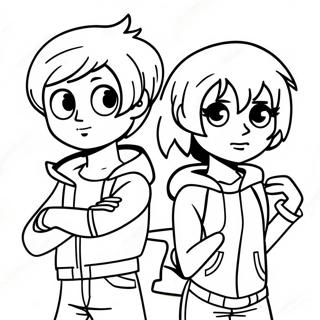 Pagina Para Colorear De Scott Pilgrim Y Ramona Flowers 45003-37401