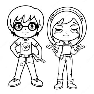 Pagina Para Colorear De Scott Pilgrim Y Ramona Flowers 45003-37404