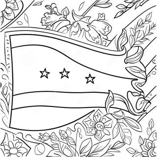 Pagina Para Colorear De La Bandera De Honduras 45052-37434