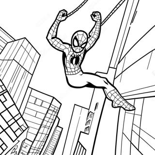 Pagina Para Colorear De Spider Man Balanceandose Por La Ciudad 45224-37571