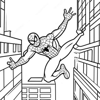 Pagina Para Colorear De Spider Man Balanceandose Por La Ciudad 45224-37572